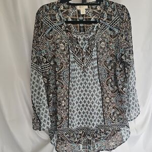 Style & Co. Multicolor Patterned Blouse